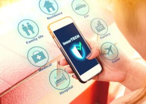 insurance technology app user interface in a smartphone