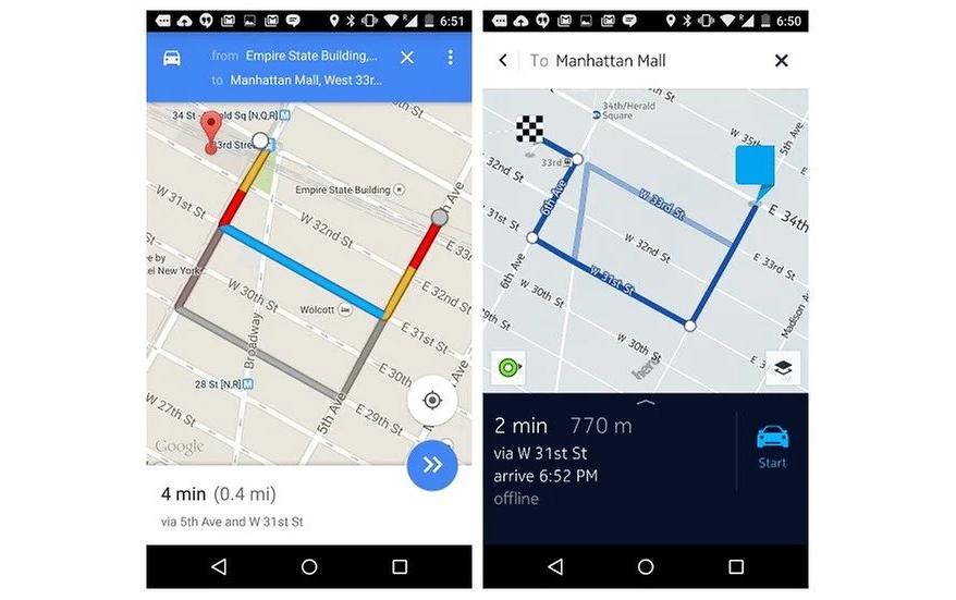 comparison of two different mobile apps